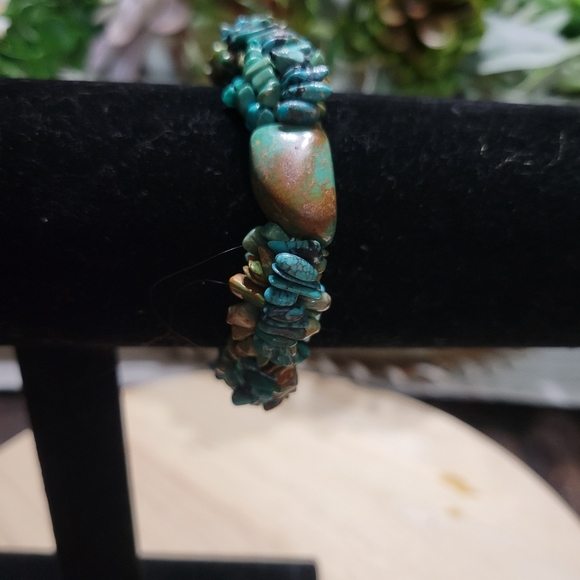 Multi Strand Nugget Turquoise Bracelet - Picture 2 of 3